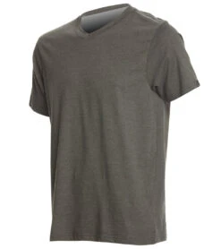PrAna Men's V Neck Short Sleeve Workout Tee Charcoal