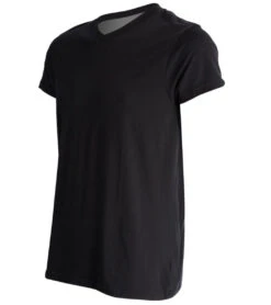 PrAna Men's V Neck Short Sleeve Workout Tee Black