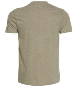PrAna Men's V Neck Short Sleeve Workout Tee Dark Khaki Heather