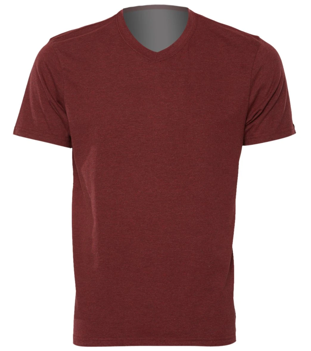 PrAna Men's V Neck Short Sleeve Workout Tee Rusted Roof Heather 4 PrAna Men's V Neck Short Sleeve Workout Tee Rusted Roof Heather - Image 2