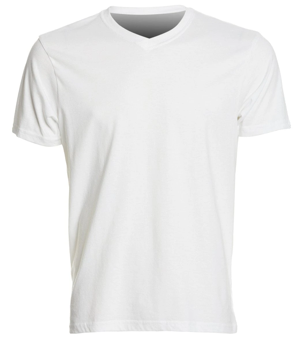 PrAna Men's V Neck Short Sleeve Workout Tee White 5 PrAna Men's V Neck Short Sleeve Workout Tee White - Image 3