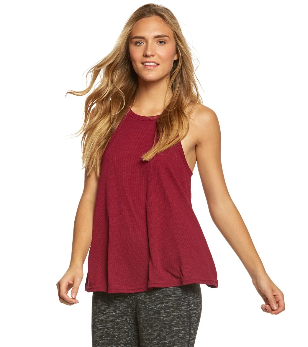 Free People Slub Long Beach Tank Wine 3 Free People Slub Long Beach Tank Wine
