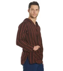 Yak & Yeti Men's Cotton Long Sleeve -Pranty Yoga Shop 1740066979875 maroon 2a