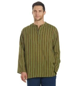 Yak & Yeti Men's Bohemian Long Sleeve -Pranty Yoga Shop 1740076285987 green 1a