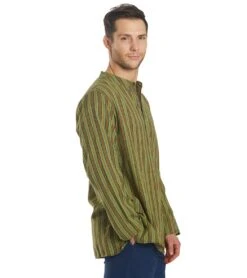 Yak & Yeti Men's Bohemian Long Sleeve -Pranty Yoga Shop 1740076285987 green 2a