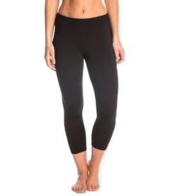 Hard Tail Flat Waisted Cotton Yoga Capris -Pranty Yoga Shop 1740095520803 black 1