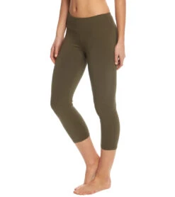 Hard Tail Flat Waisted Cotton Yoga Capris -Pranty Yoga Shop 1740095979555 olive 2a