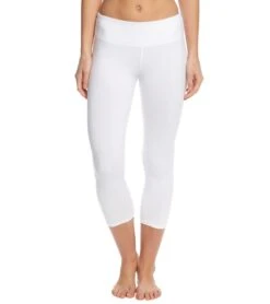 Hard Tail Flat Waisted Cotton Yoga Capris -Pranty Yoga Shop 1740098175011 white