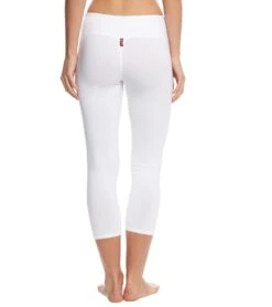 Hard Tail Flat Waisted Cotton Yoga Capris -Pranty Yoga Shop 1740098175011 white 3a