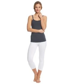 Hard Tail Flat Waisted Cotton Yoga Capris -Pranty Yoga Shop 1740098175011 white 4a