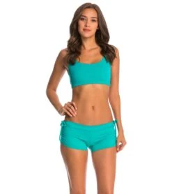 Onzie Side String Yoga Shorts Aqua Tides 8 Onzie Side String Yoga Shorts Aqua Tides -Pranty Yoga Shop 1740100468771 aquatides 4a