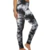Hard Tail High Waisted Cotton Ankle Yoga Leggings Black/White Moon Wash