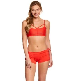Onzie Side String Yoga Shorts Hot Coral -Pranty Yoga Shop 1740117409827 hotcoral 4a