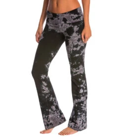 Hard Tail Rolldown Bootleg Cotton Flare Pant -Pranty Yoga Shop 1740129402915 blackgrayiceberg 2a