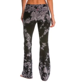 Hard Tail Rolldown Bootleg Cotton Flare Pant -Pranty Yoga Shop 1740129402915 blackgrayiceberg 3a