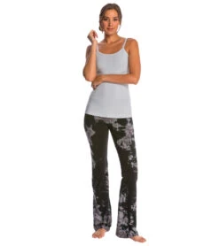 Hard Tail Rolldown Bootleg Cotton Flare Pant -Pranty Yoga Shop 1740129402915 blackgrayiceberg 4a