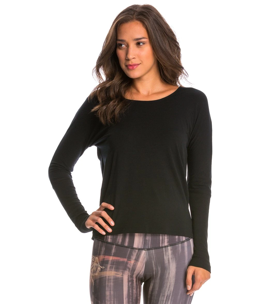 Onzie Drapey V-back Long Sleeve Coverup Black 3 Onzie Drapey V-back Long Sleeve Coverup Black