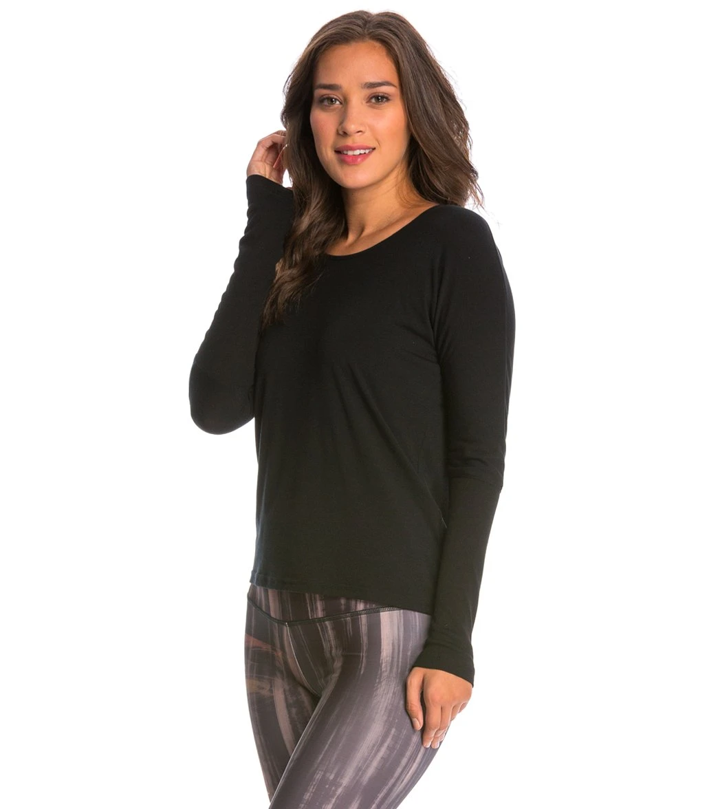 Onzie Drapey V-back Long Sleeve Coverup Black 4 Onzie Drapey V-back Long Sleeve Coverup Black - Image 2