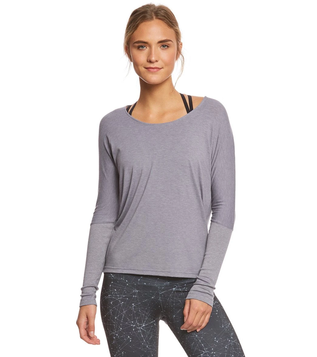 Onzie Drapey V-back Long Sleeve Coverup Stone Gray 3 Onzie Drapey V-back Long Sleeve Coverup Stone Gray