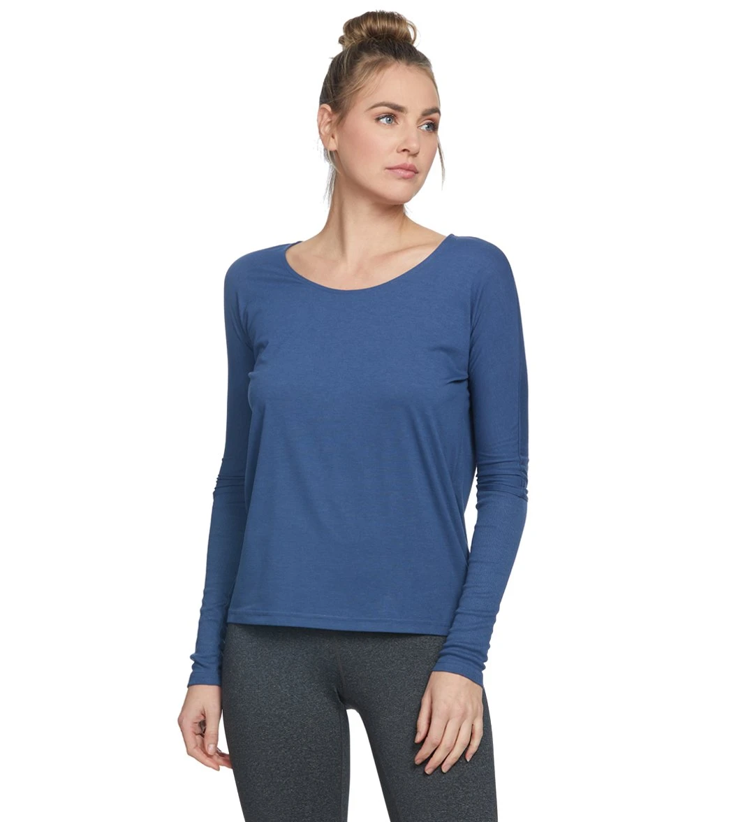 Onzie Drapey V-back Long Sleeve Coverup Pebble 3 Onzie Drapey V-back Long Sleeve Coverup Pebble