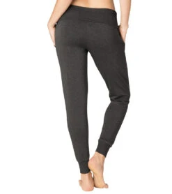 Beyond Yoga Cozy Fleece Foldover Long Sweatpant Joggers Charcoal Heather -Pranty Yoga Shop 1740137300003 charcoalheather 3a