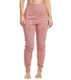 Beyond Yoga Cozy Fleece Foldover Long Sweatpant Joggers Pink Lei -Pranty Yoga Shop 1740137988131 pinklei
