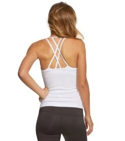 Hard Tail Double Cross Support Tank White -Pranty Yoga Shop 1740152111139 white
