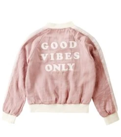 Spiritual Gangster Toddler Girls Good Vibes Only Satin Jacket