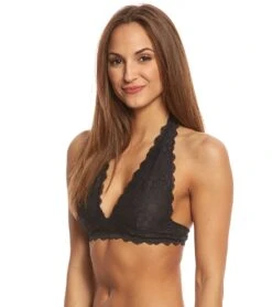 Free People Galloon Lace Halter Bra Black