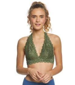 Free People Galloon Lace Halter Bra Army -Pranty Yoga Shop 1740187992099 army