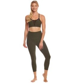 Beyond Yoga Spacedye Stacked And Sliced Racer Yoga Sports Bra Black/Aviator Green -Pranty Yoga Shop 1740195954723 blackaviatorgreen 4a