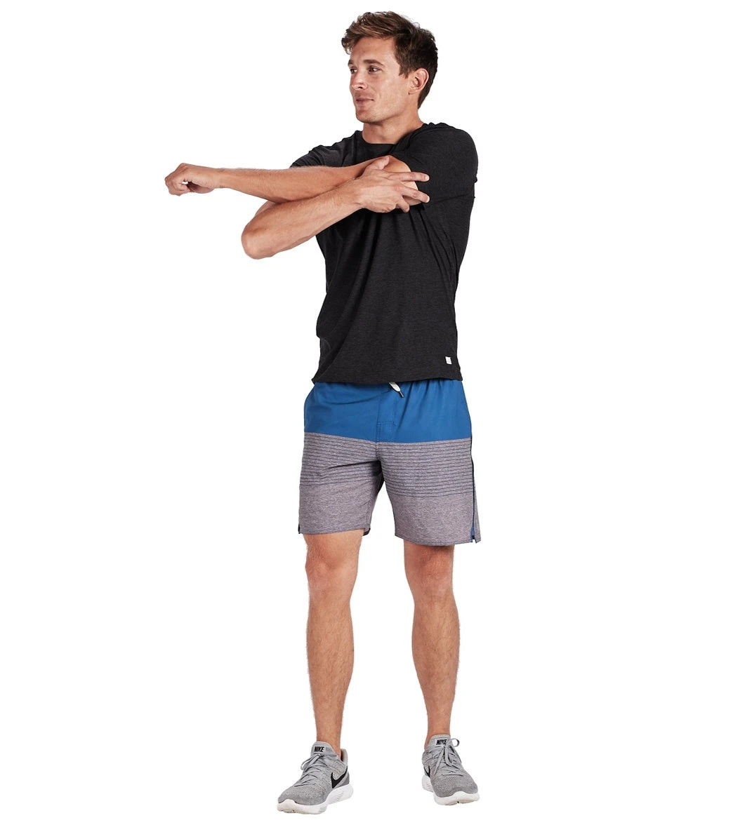 Vuori Men's Trail Yoga Shorts Sea Stripe 5 Vuori Men's Trail Yoga Shorts Sea Stripe - Image 3