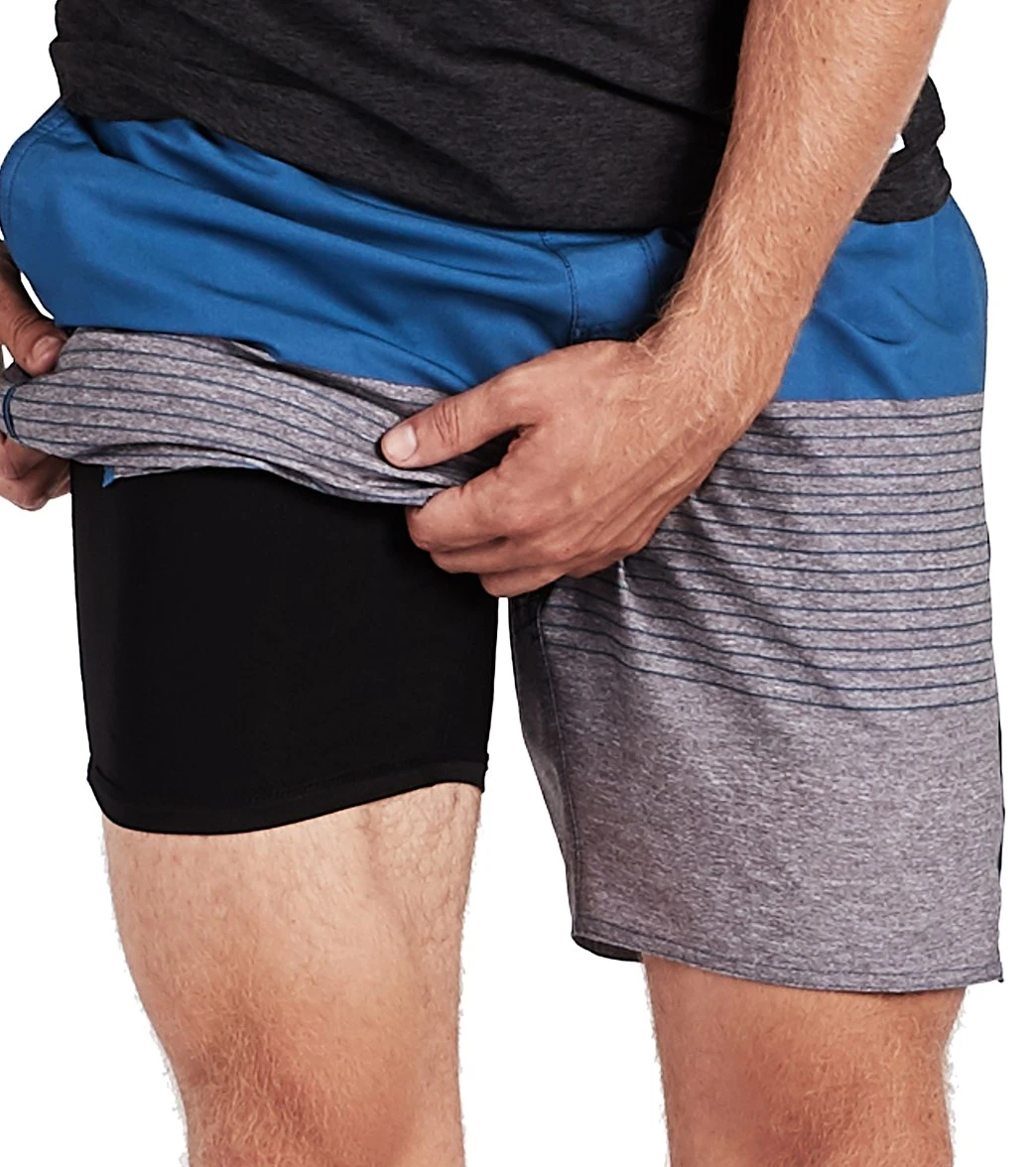 Vuori Men's Trail Yoga Shorts Sea Stripe 7 Vuori Men's Trail Yoga Shorts Sea Stripe - Image 5