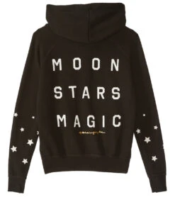 Spiritual Gangster Kids Moon Stars Magic Yoga Zip Hoodie Vintage Black