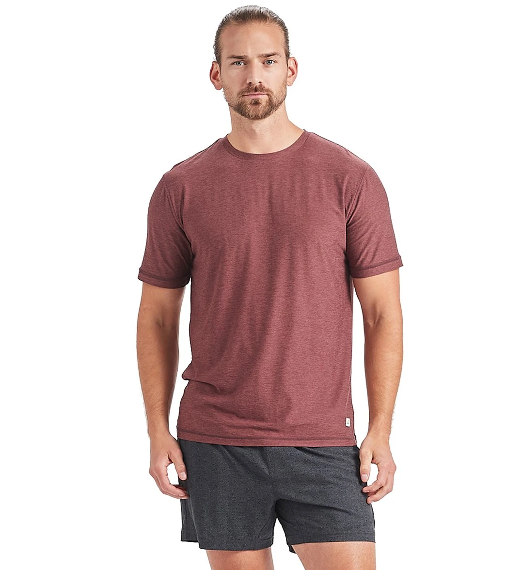 Vuori Men's Strato Tech Yoga Tee Fig Heather 7 Vuori Men's Strato Tech Yoga Tee Fig Heather - Image 5