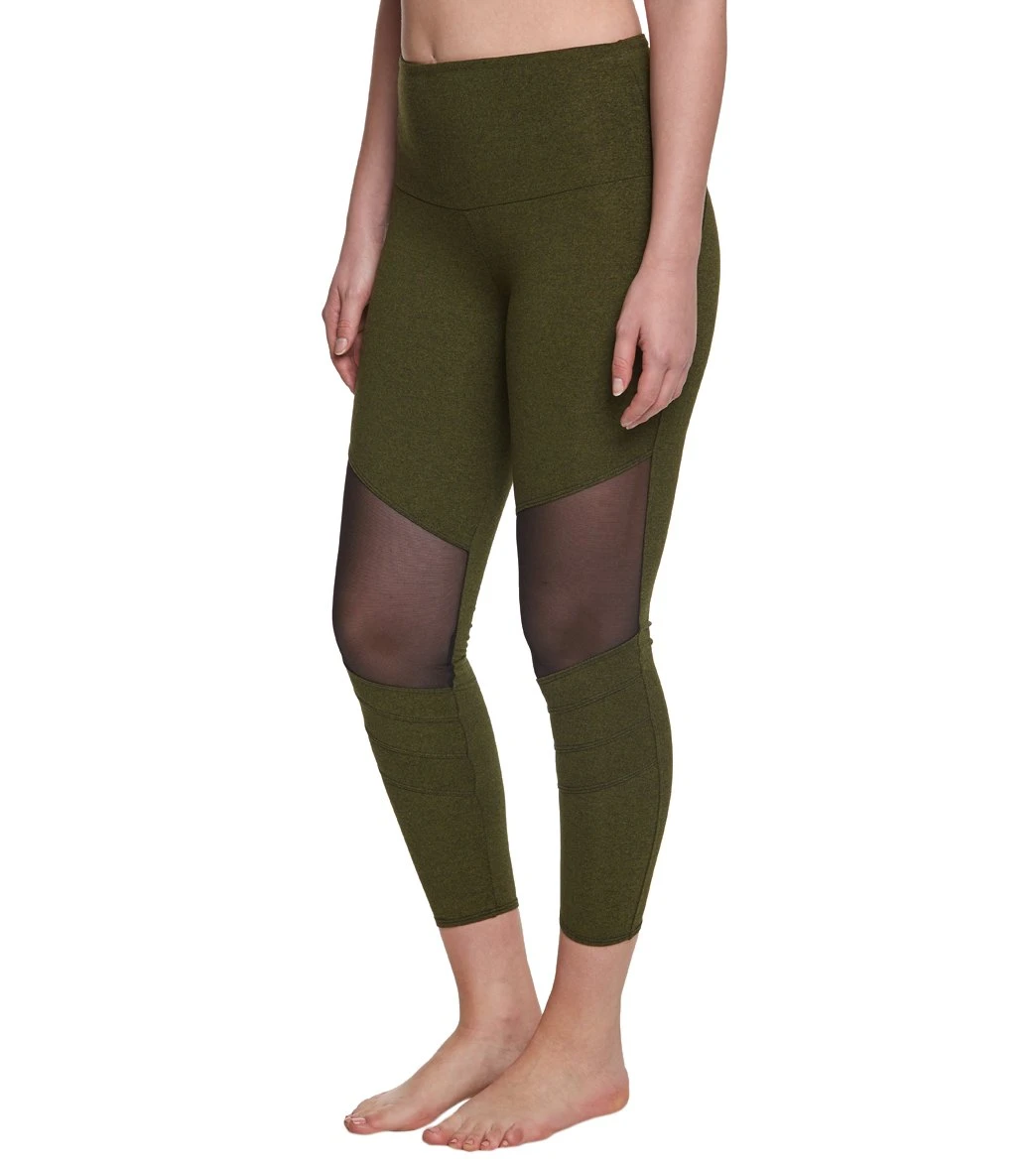 Onzie Moto Yoga Capris Moss/Moss Mesh 3 Onzie Moto Yoga Capris Moss/Moss Mesh