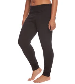 Hard Tail Plus Size Contour Rolldown Cotton Yoga Leggings Black -Pranty Yoga Shop 1740229607459 black