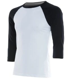 Bella + Canvas Men's 3/4 Sleeve Baseball Tee -Pranty Yoga Shop 1740233801763 whiteblack 2a 1