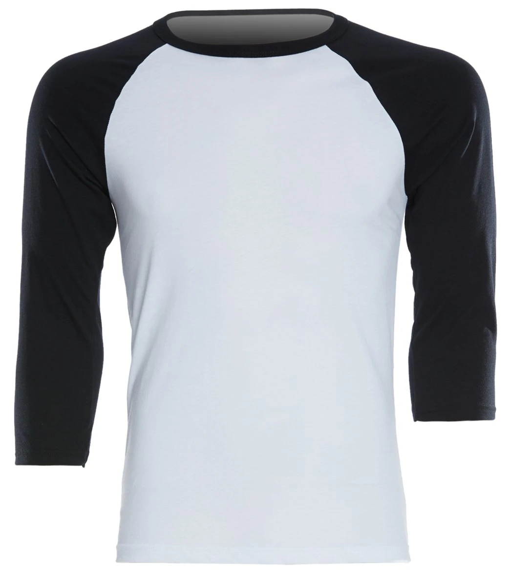 Bella + Canvas Men's 3/4 Sleeve Baseball Tee White/Black 5 Bella + Canvas Men's 3/4 Sleeve Baseball Tee White/Black - Image 3