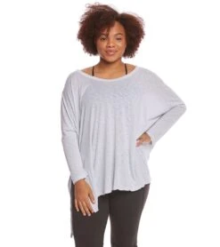 Hard Tail Plus Size Oversized 3/4 Sleeve Raglan Layering Top Dove 9 Hard Tail Plus Size Oversized 3/4 Sleeve Raglan Layering Top Dove -Pranty Yoga Shop 1740234653731 dove