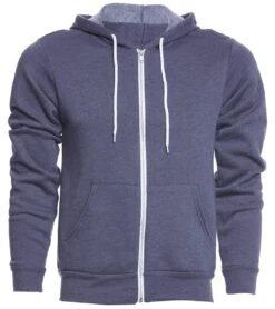 Bella + Canvas Men's Sponge Fleece Full Zip Hoodie -Pranty Yoga Shop 1740237570083 heathernavy