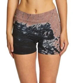 Hard Tail High Rise Yoga Booty Shorts Brown/Black Diagonal Butterfly -Pranty Yoga Shop 1740240814115 brownblackdiagonalbutterfly