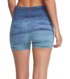 Hard Tail High Rise Yoga Booty Shorts Blue/Green Rainbow Horizon -Pranty Yoga Shop 1740241698851 bluegreenrainbowhorizon 3a