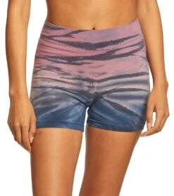 Hard Tail High Rise Yoga Booty Shorts Rose/Mauve Rainbow Horizon -Pranty Yoga Shop 1740243107875 rosemauverainbowhorizon