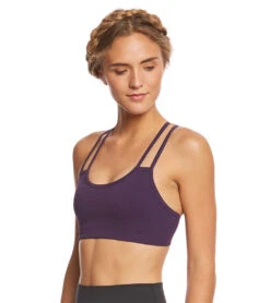 NUX Meditate Seamless Yoga Sports Bra Blackberry
