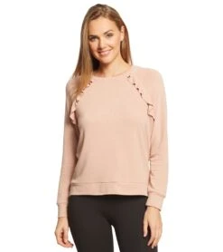 Betsey Johnson Performance Ruffled Raglan Pullover Blush 9 Betsey Johnson Performance Ruffled Raglan Pullover Blush -Pranty Yoga Shop 1740299927587 blush