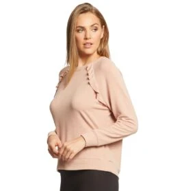 Betsey Johnson Performance Ruffled Raglan Pullover Blush