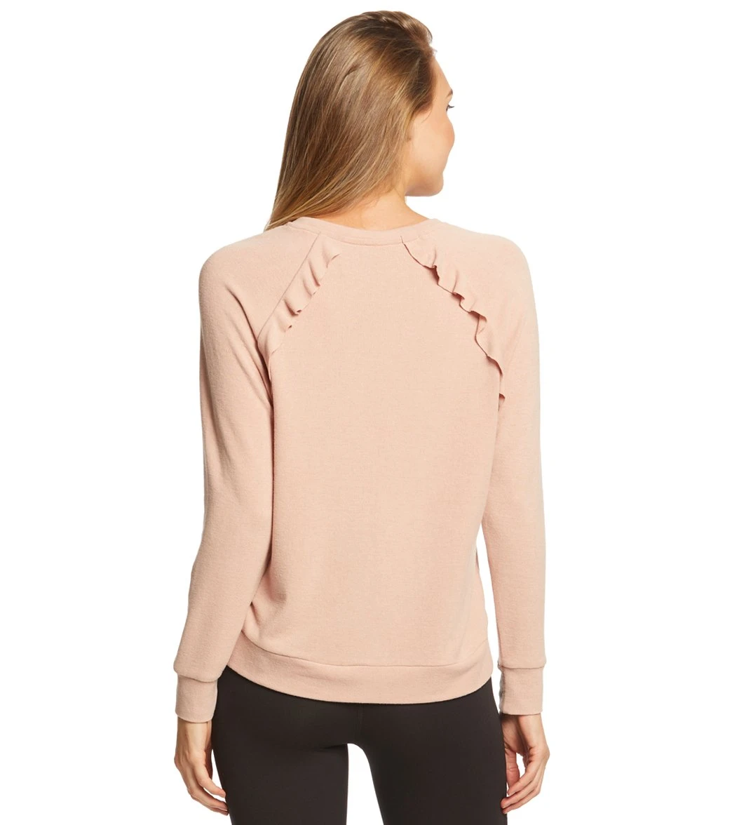 Betsey Johnson Performance Ruffled Raglan Pullover Blush 4 Betsey Johnson Performance Ruffled Raglan Pullover Blush - Image 2