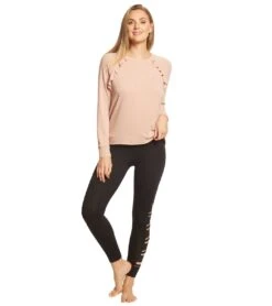 Betsey Johnson Performance Ruffled Raglan Pullover Blush 8 Betsey Johnson Performance Ruffled Raglan Pullover Blush -Pranty Yoga Shop 1740299927587 blush 4a