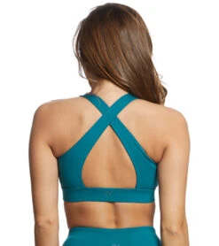 Everyday Yoga Warrior X High Neck Sports Bra -Pranty Yoga Shop 1740307496995 teal 1a